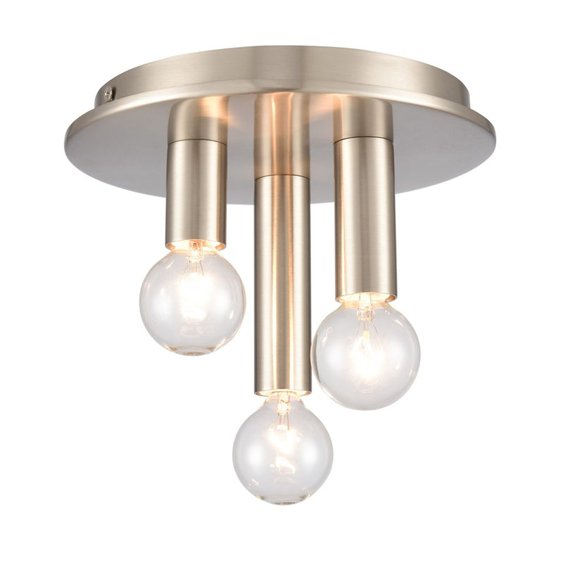Atlas Lighting Pepper 8in 3-Light Flush Mount | Modern Brushed Nickel Metal | Kitchen & Dining Room Ceiling Light | 8 x 8 x 5 in | Model CL11490-NK