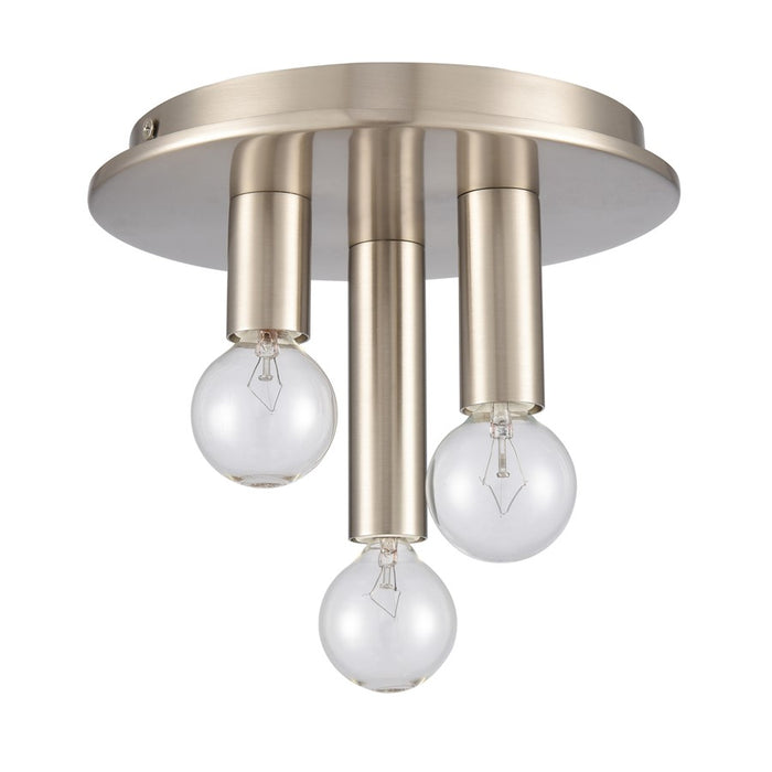 Atlas Lighting Pepper 8'' Wide 3Lt Flush Mount, Brushed Nickel