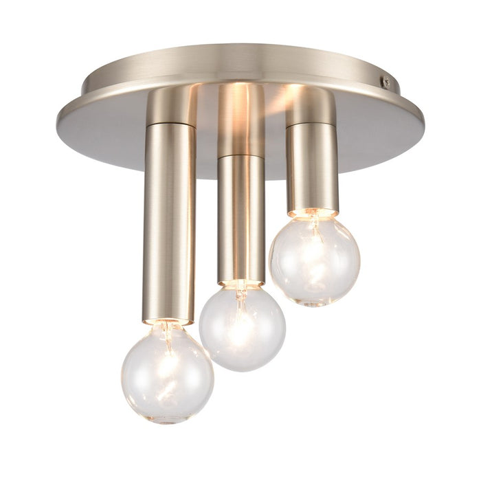 Atlas Lighting Pepper 8'' Wide 3Lt Flush Mount, Brushed Nickel