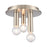 Atlas Lighting Pepper 8'' Wide 3Lt Flush Mount, Brushed Nickel