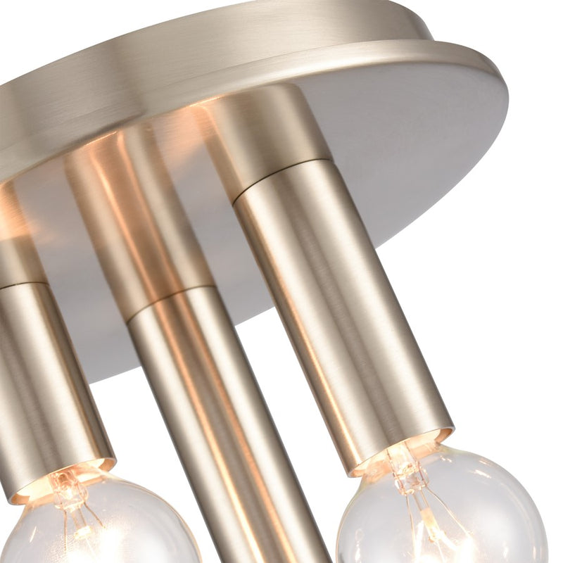 Atlas Lighting Pepper 8'' Wide 3Lt Flush Mount, Brushed Nickel