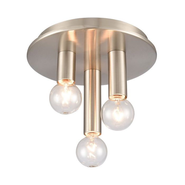 Atlas Lighting Pepper 8'' Wide 3Lt Flush Mount, Brushed Nickel