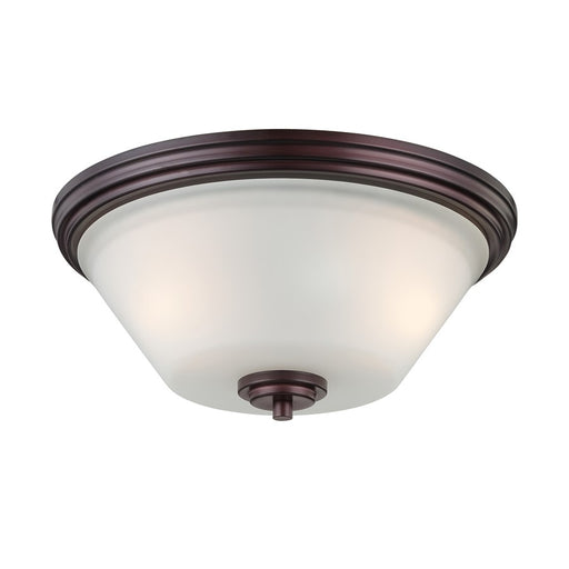 Atlas Lighting Pittman 14''W 2Lt Flush Mount, Sienna Bronze/White