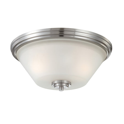 Atlas Lighting Pittman 14'' Wide 2Lt Flush Mount, Nickel/White