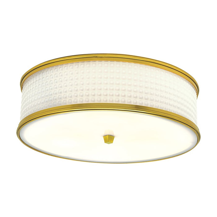 Atlas Lighting Prism 16.75''W 3Lt Flush Mount, Satin Brass/White