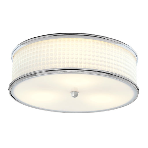 Atlas Lighting Prism 16.75'' Wide 3Lt Flush Mount, Nickel/White