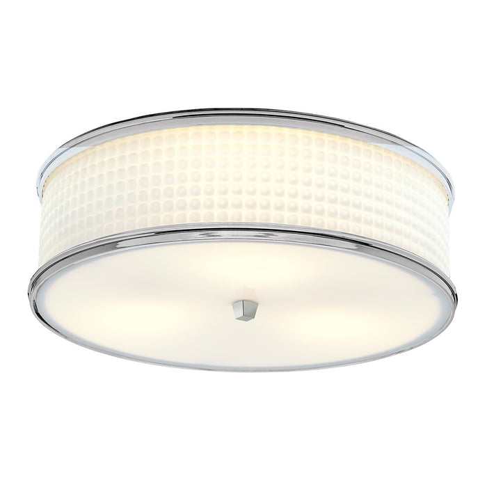 Atlas Lighting Prism 16.75'' Wide 3Lt Flush Mount, Nickel/White