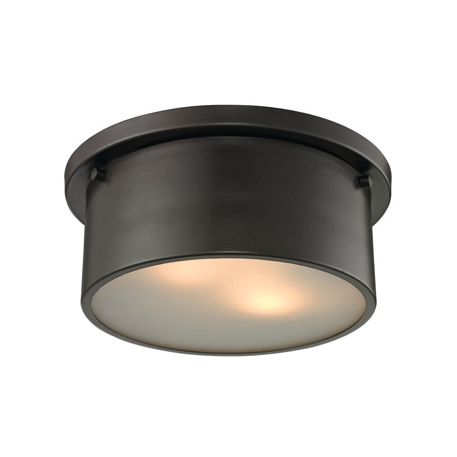 Atlas Lighting Simpson 10'' Wide 2Lt Flush Mount, Oil Rubbed Bronze