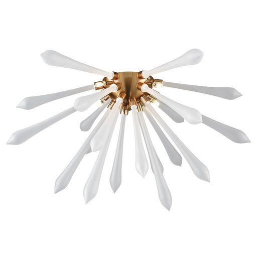 Atlas Lighting Spiritus 24'' Wide 4Lt Flush Mount, Aged Brass/White