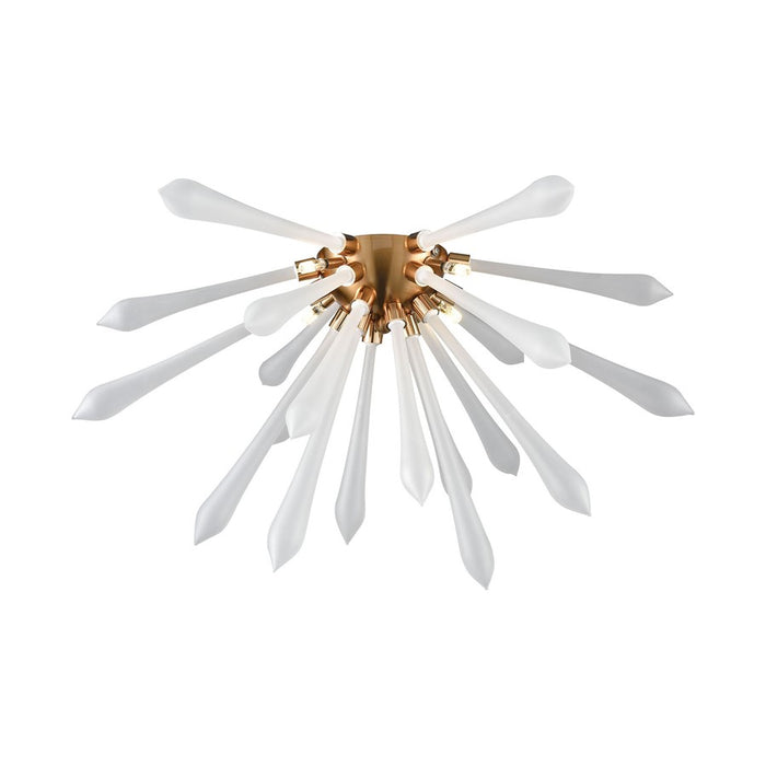 Atlas Lighting Spiritus 24'' Wide 4Lt Flush Mount, Aged Brass/White
