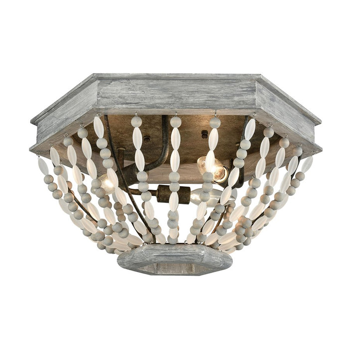 Atlas Lighting Summerton 18'' Wide 3Lt Flush Mount, Washed Gray