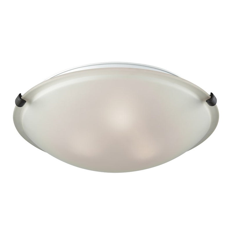 Atlas Lighting Sunglow 17in 3-Light Flush Mount | Brushed Nickel and White Glass | Kitchen & Hallway | 17 x 17 x 5 in | Model CL11504-NK