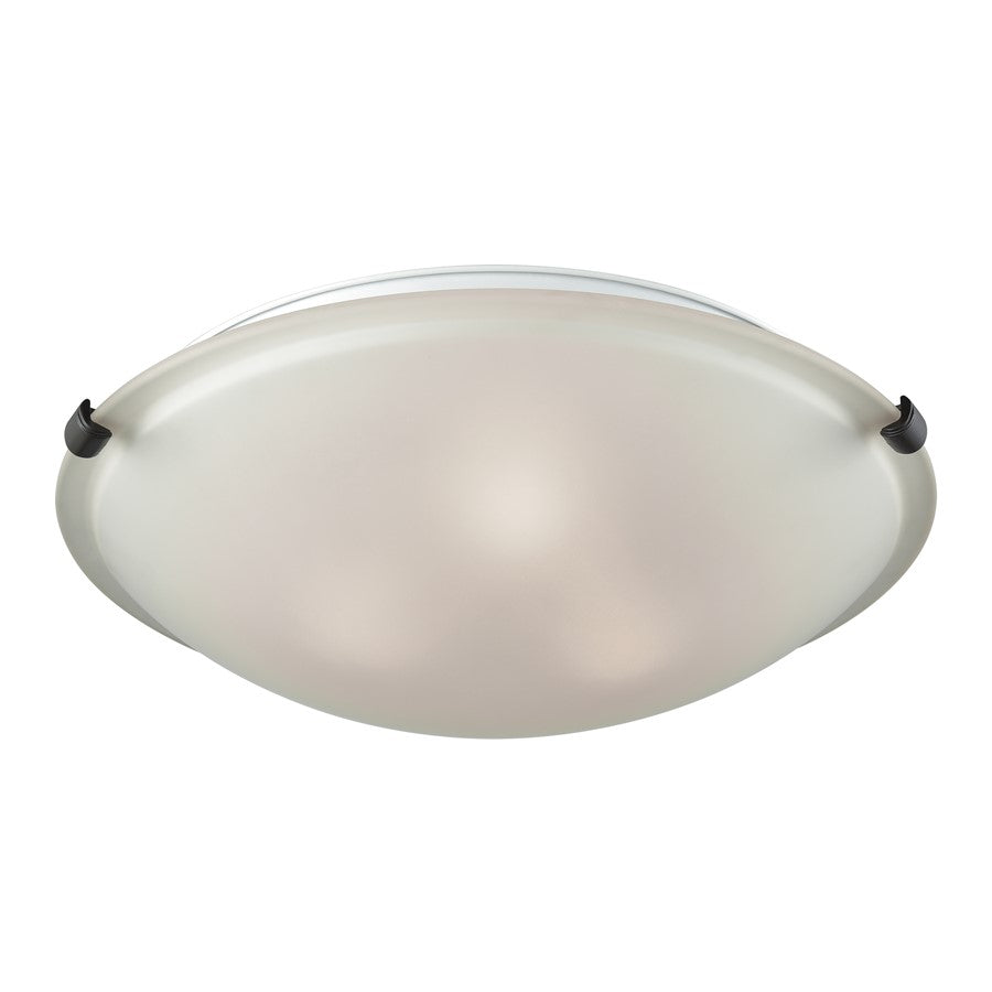 Atlas Lighting Sunglow 17'' Wide 3Lt Flush Mount, Nickel/White