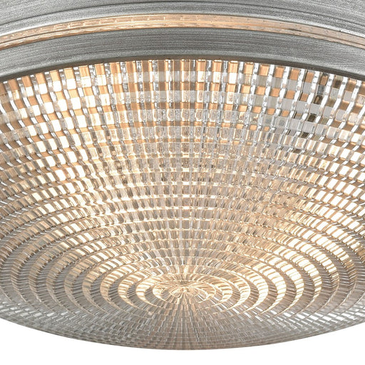 Atlas Lighting Sylvester 14'' Wide 2Lt Flush Mount, Zinc/Clear