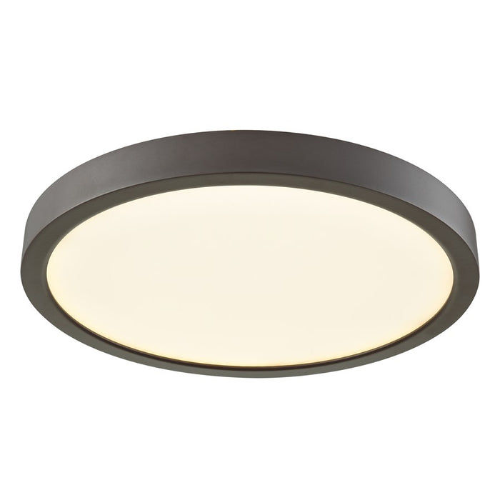 Atlas Lighting Titan 10'' Wide 1Lt Flush Mount, Bronze/WHite