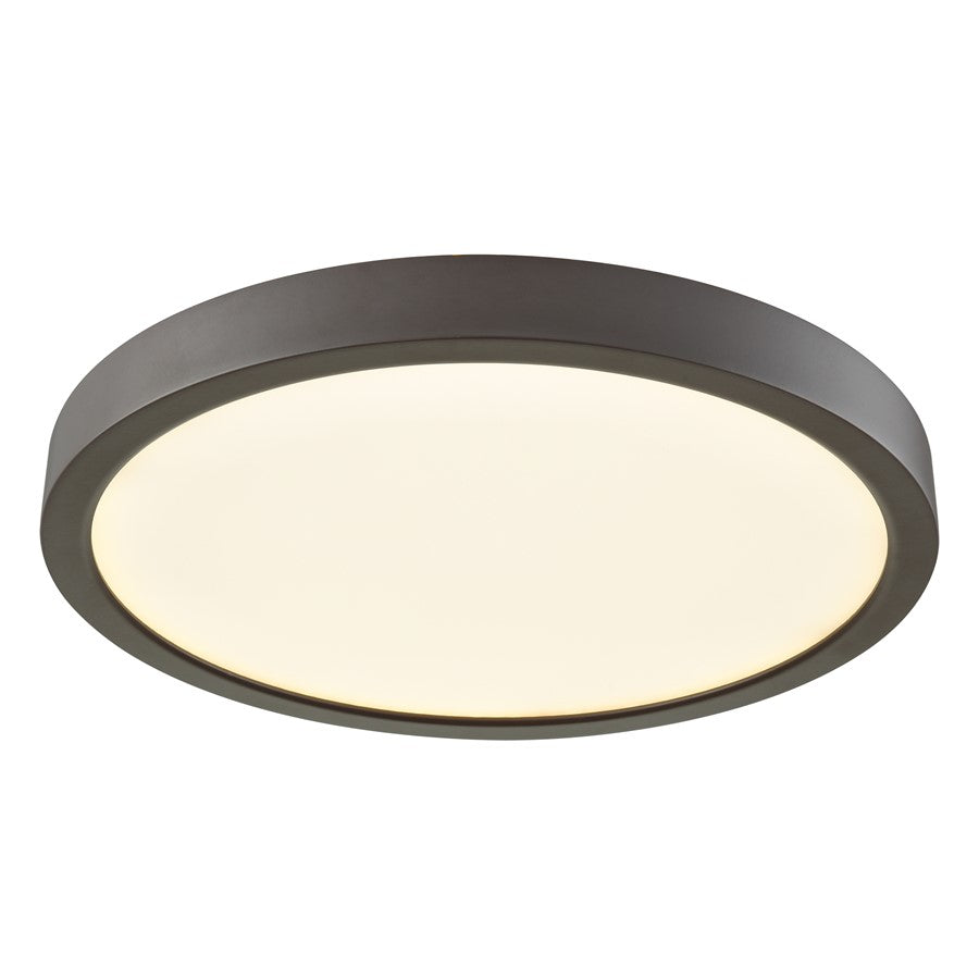 Atlas Lighting Titan 10'' Wide 1Lt Flush Mount, Bronze/WHite