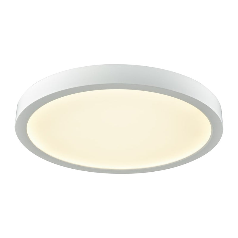 Atlas Lighting Titan 10in 1-Light LED Flush Mount | White and White Acrylic | Bedroom & Hallway | 10 x 10 x 1 in | Model CL11508-WH