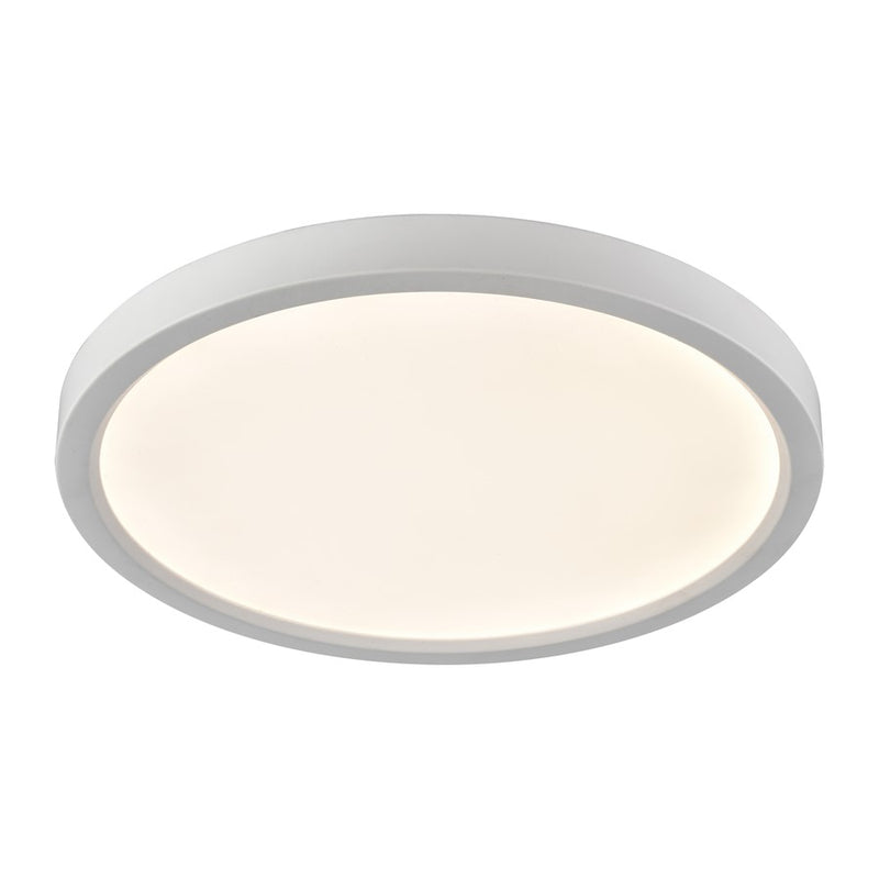 Atlas Lighting Titan 15in 1-Light LED Round Flush Mount | Modern White Metal and Acrylic | Hallway & Bedroom Ceiling Light | Model CL11512-WH