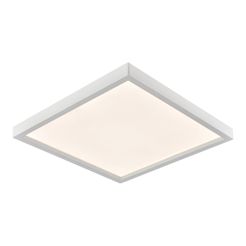 Atlas Lighting Titan 15in 1-Light LED Square Flush Mount | Modern White Metal and Acrylic | Hallway & Bedroom Ceiling Light | Model CL11513-WH