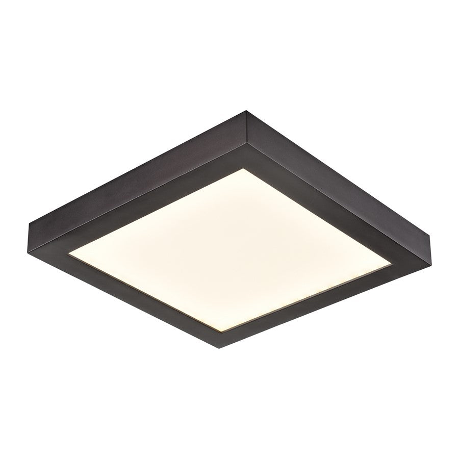 Atlas Lighting Titan 6'' Wide LED Square Flush Mount, Bronze/WHite