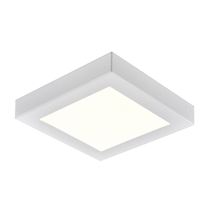 Atlas Lighting Titan 6'' Wide LED Square Flush Mount, White