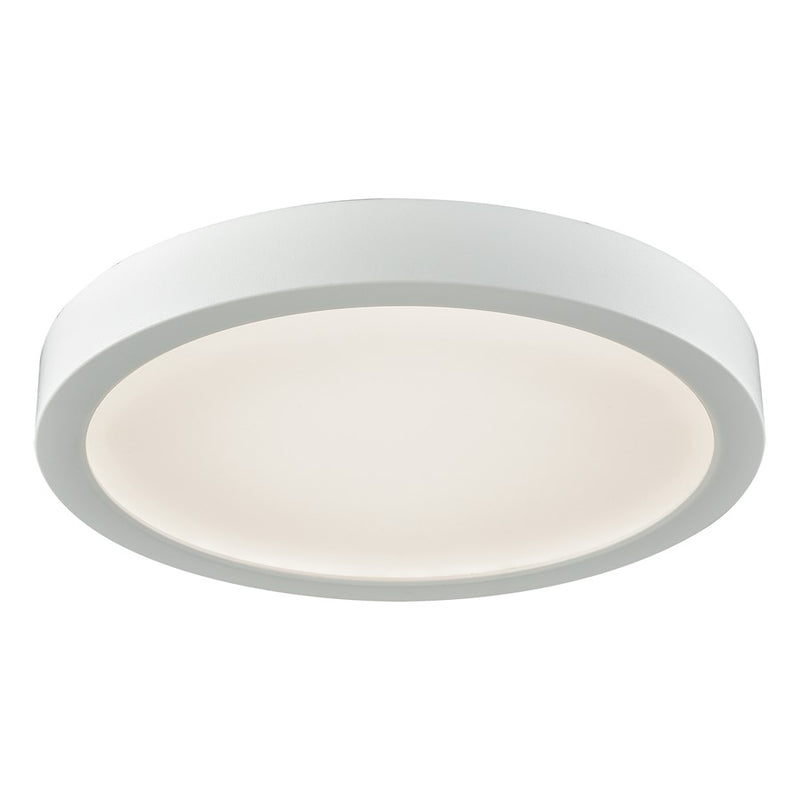 Atlas Lighting Titan 8in 1-Light LED Round Flush Mount | Modern White Metal and Acrylic | Hallway & Bedroom Ceiling Light | Model CL11516-WH