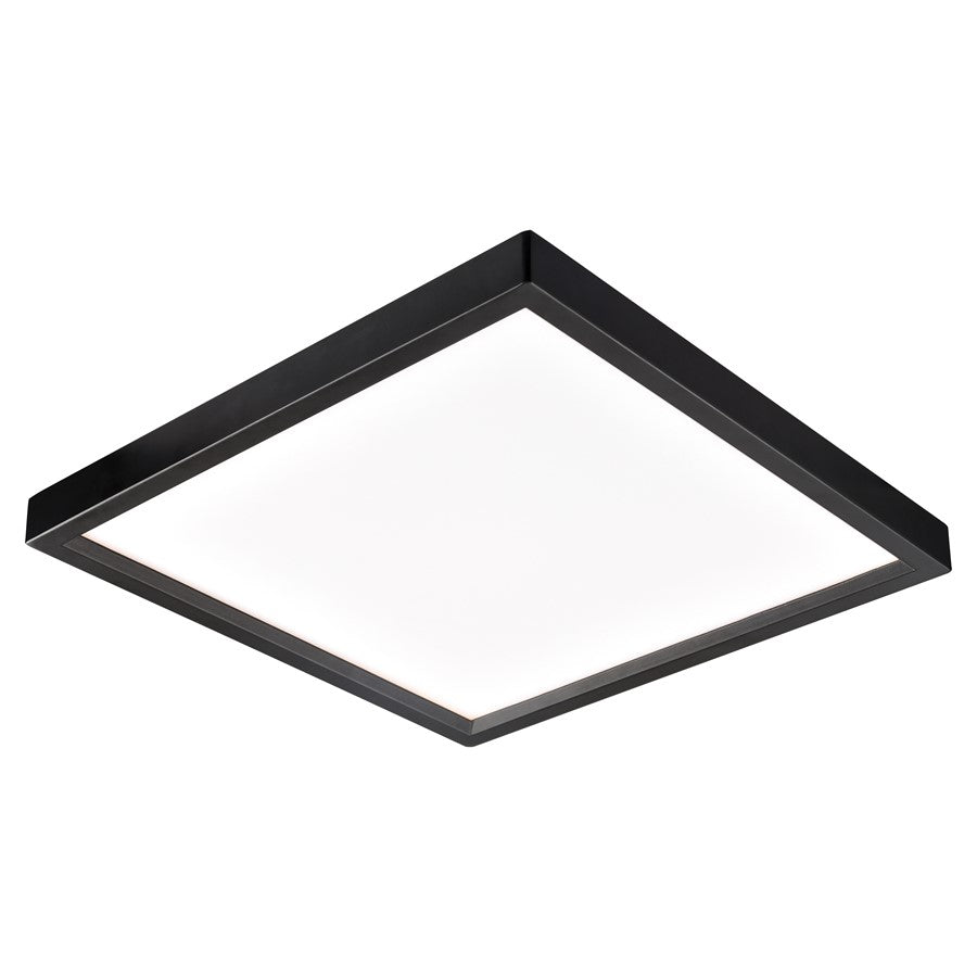 Atlas Lighting Titan 8'' Wide LED Square Flush Mount, Bronze/White