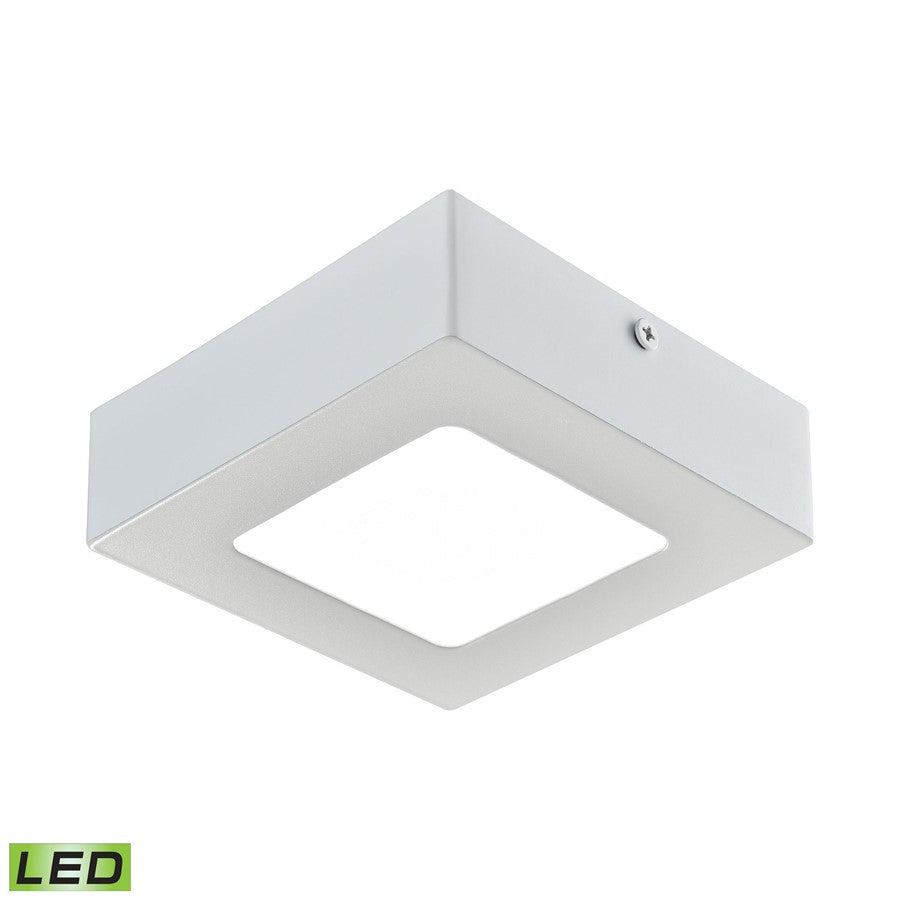 Atlas Lighting Warwick 5'' Wide LED Square Flush Mount, White