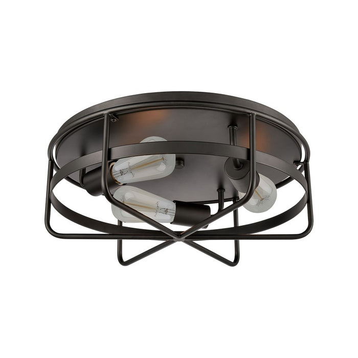 Atlas Lighting Wickshire 16'' Wide 3Lt Flush Mount, Matte Black