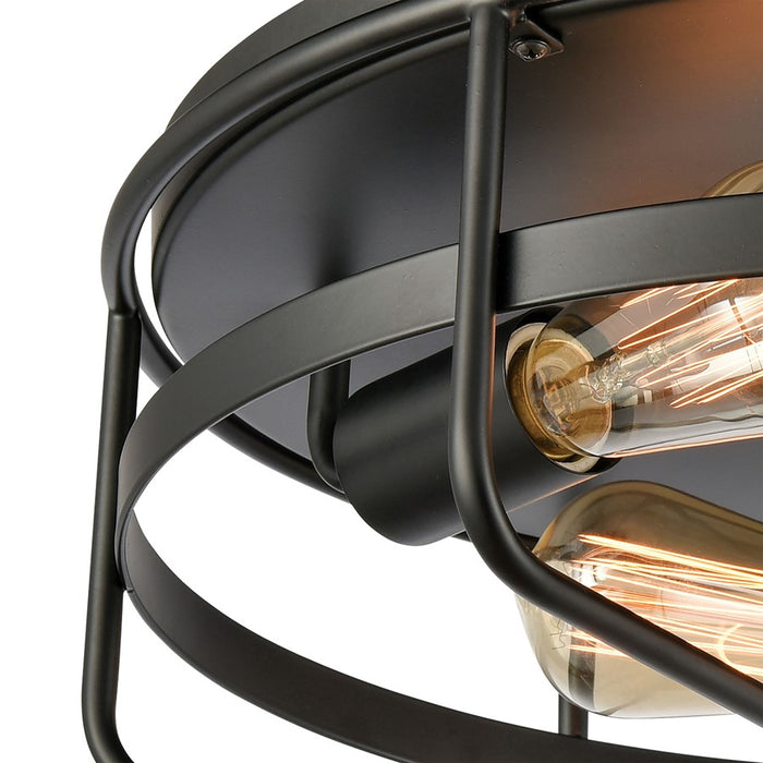 Atlas Lighting Wickshire 16'' Wide 3Lt Flush Mount, Matte Black