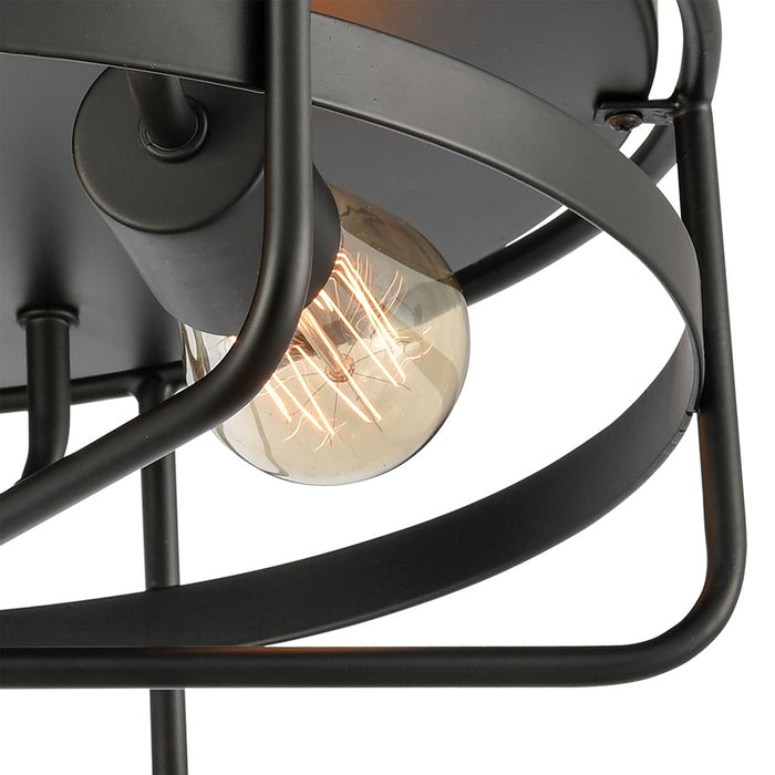Atlas Lighting Wickshire 16'' Wide 3Lt Flush Mount, Matte Black