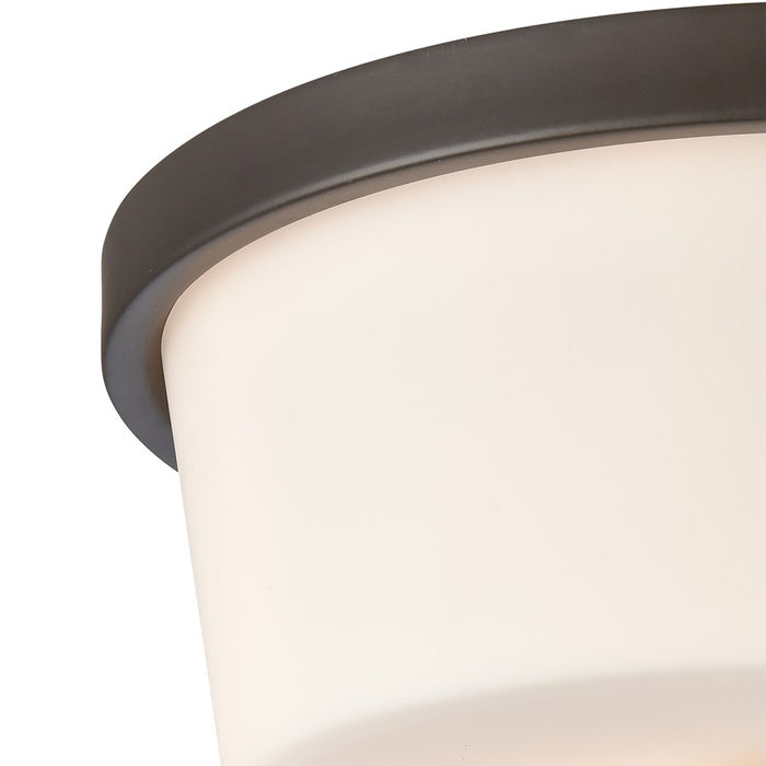 Atlas Lighting Winslow 13.5'' Wide 2Lt Flush Mount, Bronze/WHite