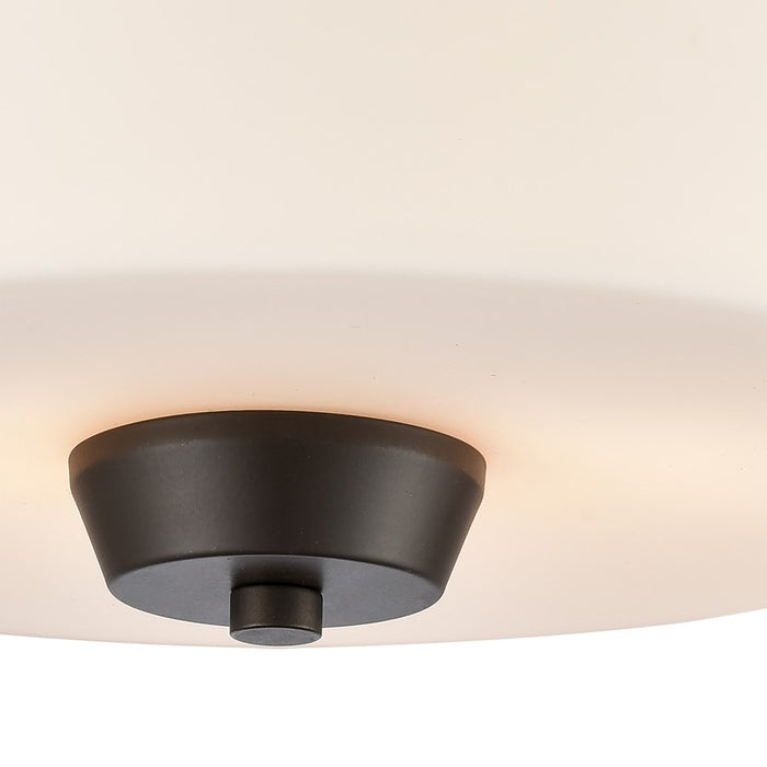 Atlas Lighting Winslow 13.5'' Wide 2Lt Flush Mount, Bronze/WHite