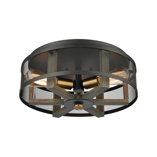 Atlas Lighting Woodbridge 17'' Wide 3Lt Flush Mount, Matte Black