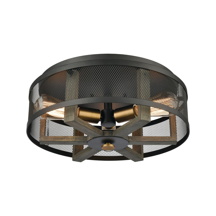 Atlas Lighting Woodbridge 17'' Wide 3Lt Flush Mount, Matte Black