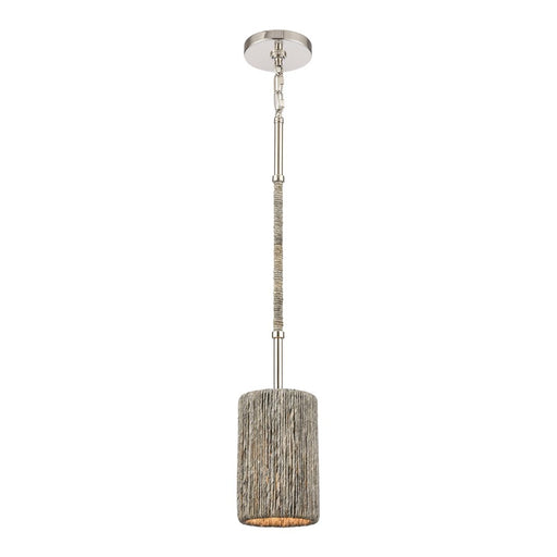 Atlas Lighting Abaca 5.25'' Wide 1Lt Mini Pendant, Nickel/Gray
