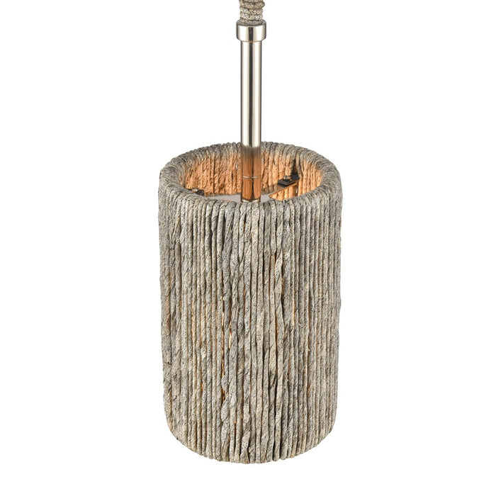 Atlas Lighting Abaca 5.25'' Wide 1Lt Mini Pendant, Nickel/Gray