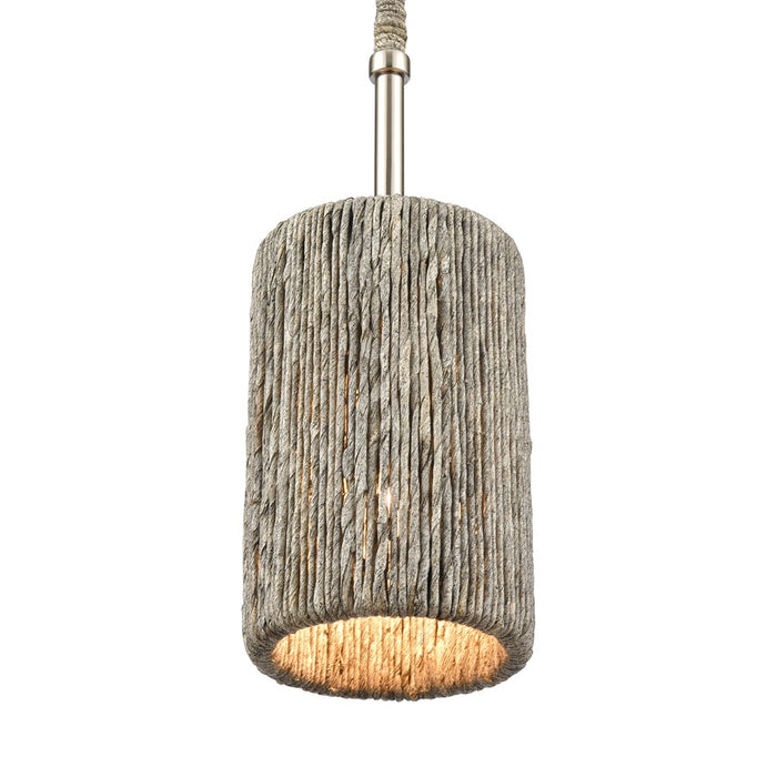 Atlas Lighting Abaca 5.25'' Wide 1Lt Mini Pendant, Nickel/Gray