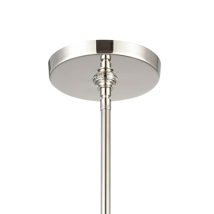 Atlas Lighting Abaca 8''W 1Lt Mini Pendant, Polished Nickel/Gray
