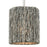Atlas Lighting Abaca 8''W 1Lt Mini Pendant, Polished Nickel/Gray