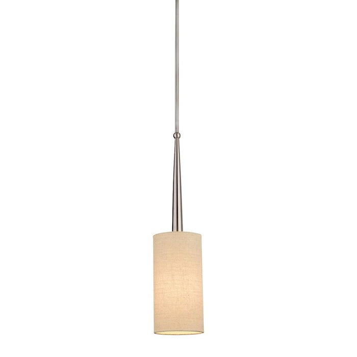 Atlas Lighting Allure 6'' Wide 1Lt Pendant, Brushed Nickel/Beige