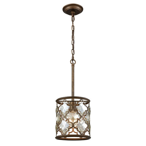 Atlas Lighting Armand 8'' Wide 1Lt Mini Pendant, Weathered Bronze