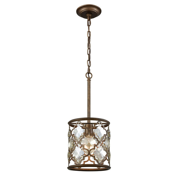 Atlas Lighting Armand 8'' Wide 1Lt Mini Pendant, Weathered Bronze