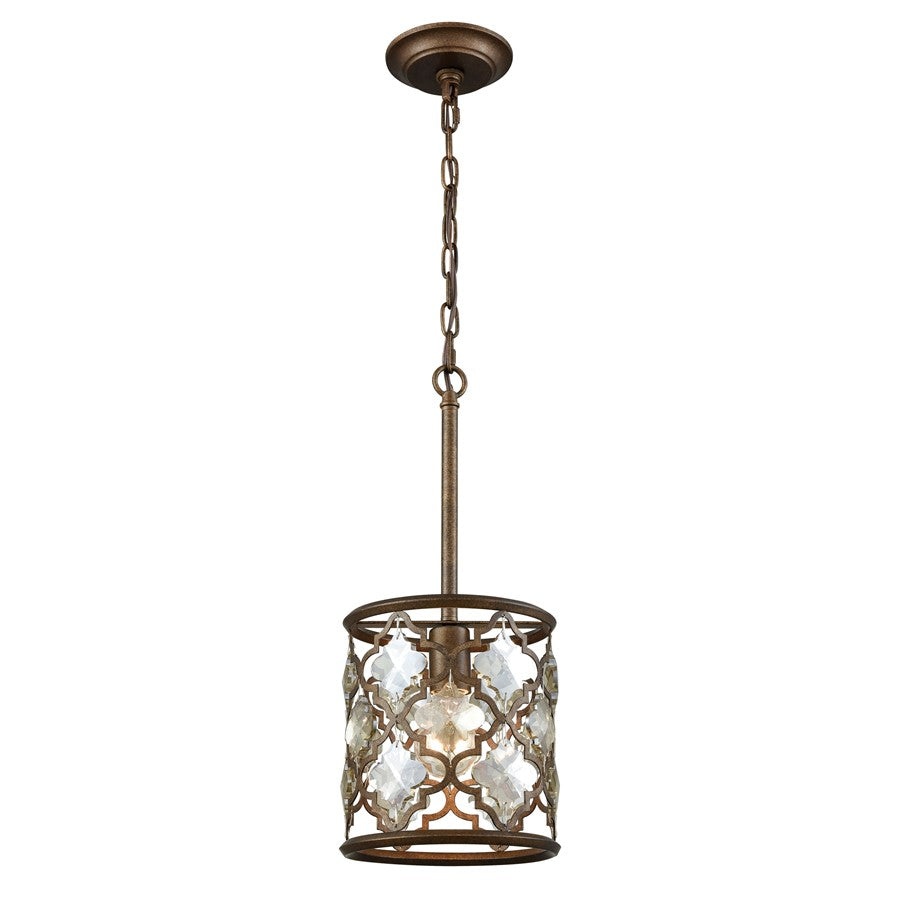 Atlas Lighting Armand 8'' Wide 1Lt Mini Pendant, Weathered Bronze