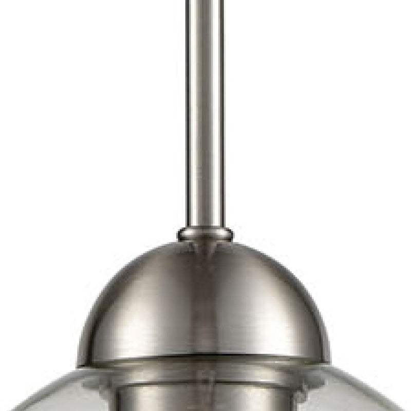 Atlas Lighting Astoria 6in 1-Light Mini Pendant | Transitional Brushed Nickel and Clear Glass | Kitchen Island & Dining Room | Model CL11532-NK