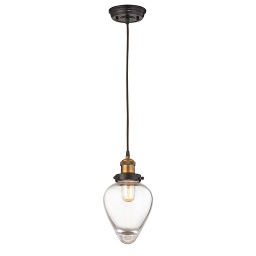 Atlas Lighting Bartram 7'' Wide 1Lt Pendant, Antique Brass/Clear