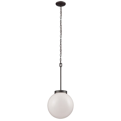 Atlas Lighting Beckett 12'' Wide 1Lt Mini Pendant, Bronze/White