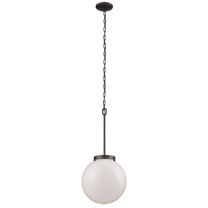 Atlas Lighting Beckett 12'' Wide 1Lt Mini Pendant, Bronze/White