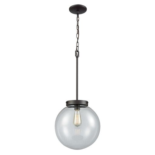 Atlas Lighting Beckett 12'' Wide 1Lt Mini Pendant, Bronze/Clear