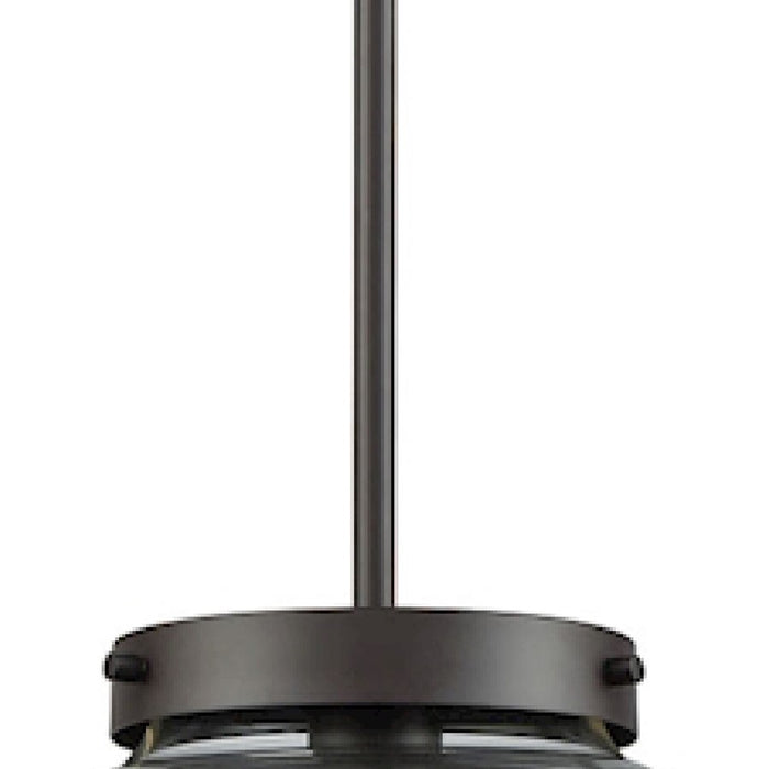 Atlas Lighting Beckett 12'' Wide 1Lt Mini Pendant, Bronze/Clear
